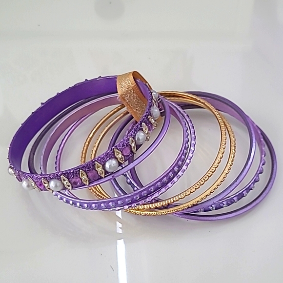 🎉Purple and Gold Bangles - Picture 2 of 2